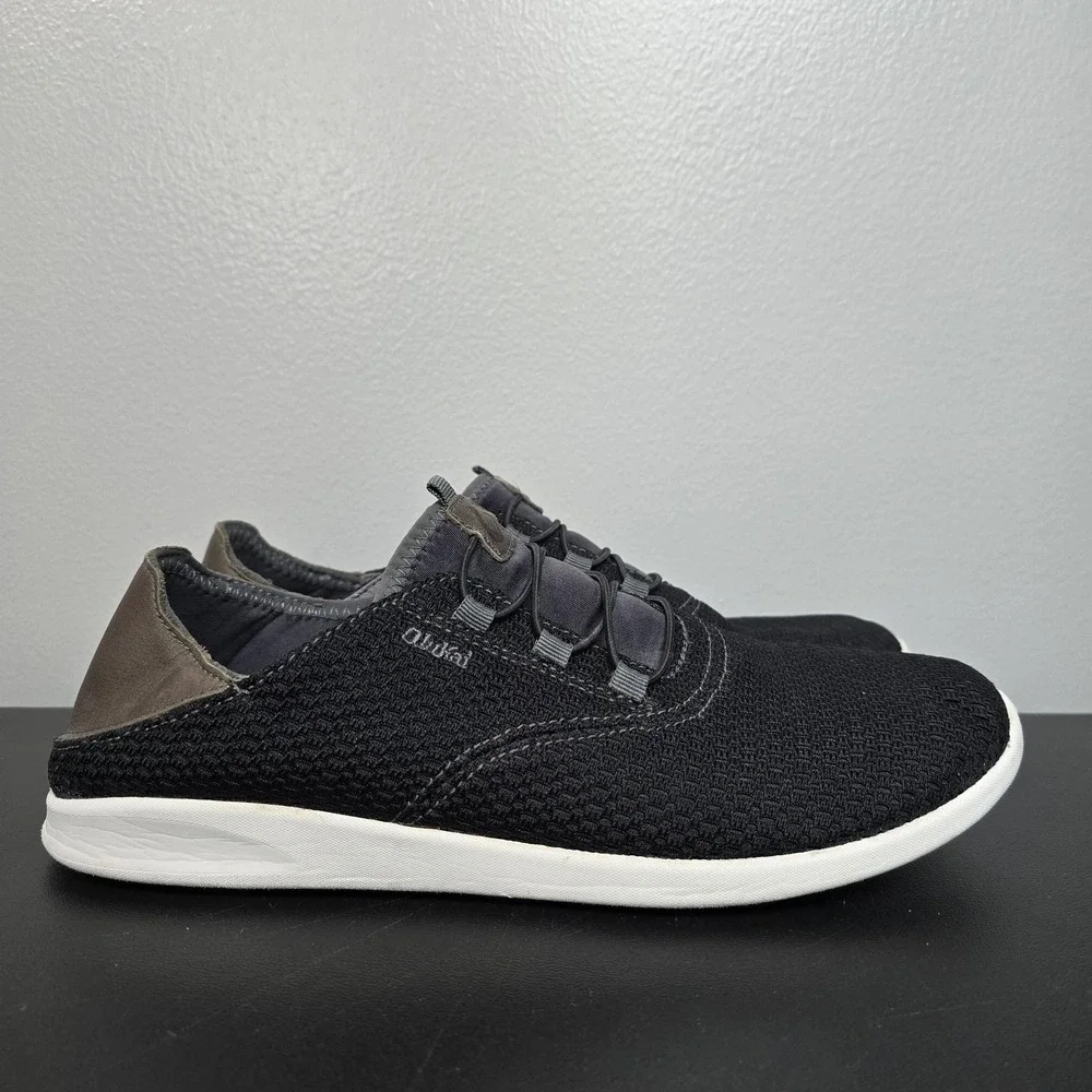 OluKai Shoes Mens Size 10 Black Alapa Li Slip On Mesh Casual Sneakers Boat